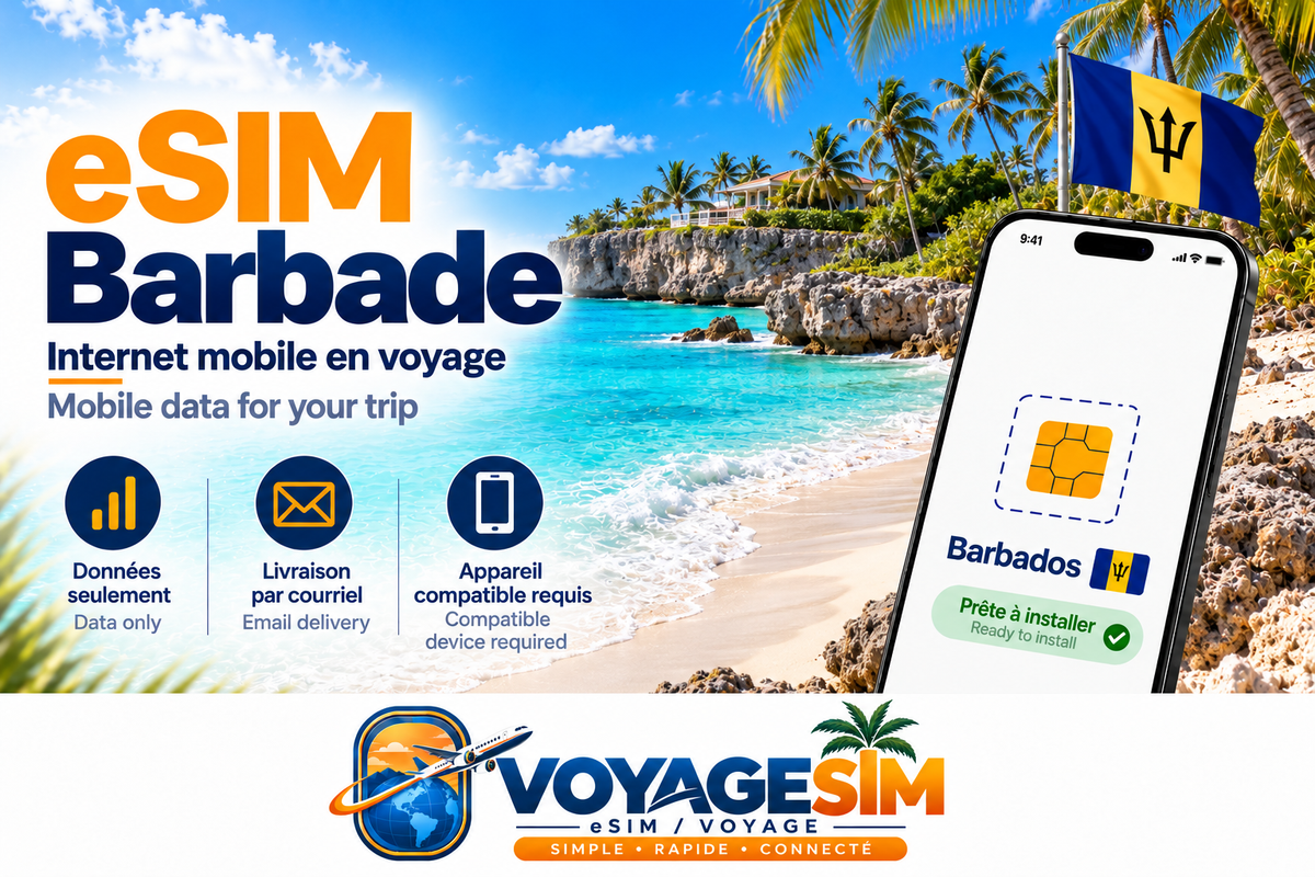 eSIM Barbade — VoyageSIM / Barbados eSIM