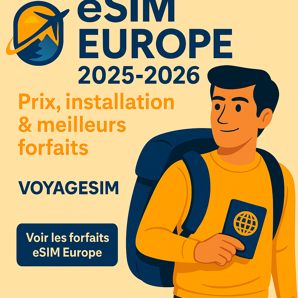 eSIM Europe 2025-2026 : prix, installation &amp; meilleurs forfaits VoyageSIM