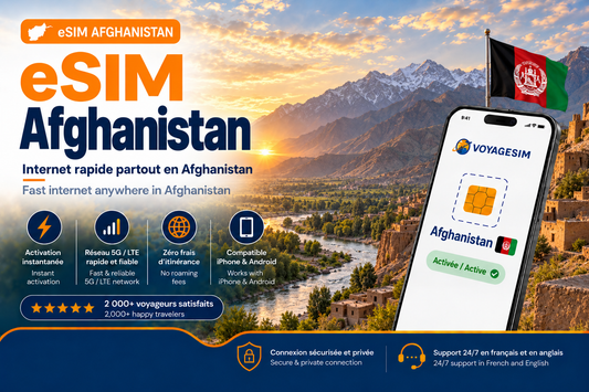 eSIM Afghanistan — forfait de données VoyageSIM