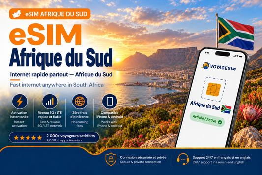 eSIM Afrique du Sud — forfait de données VoyageSIM