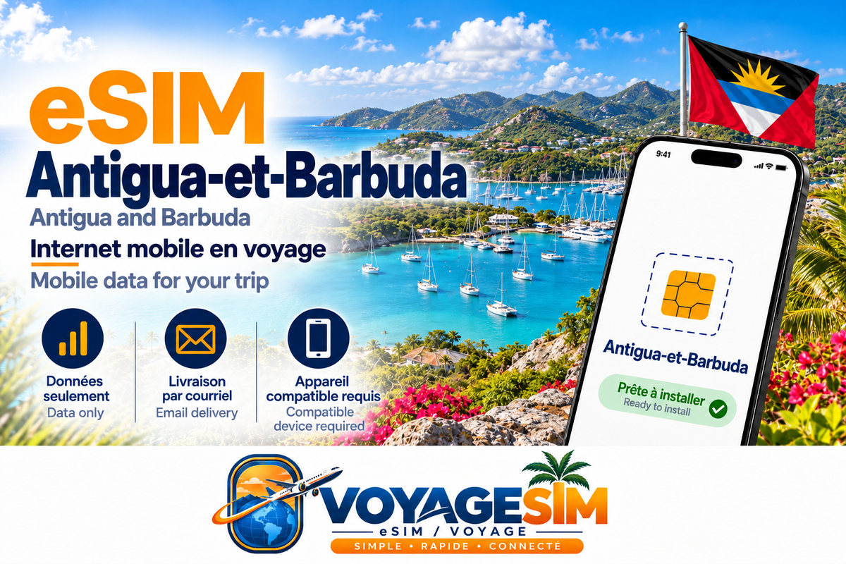 eSIM Antigua-et-Barbuda — VoyageSIM / Antigua and Barbuda eSIM