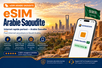eSIM Arabie Saoudite — forfait de données VoyageSIM