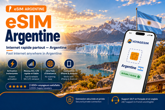eSIM Argentine — forfait de données VoyageSIM