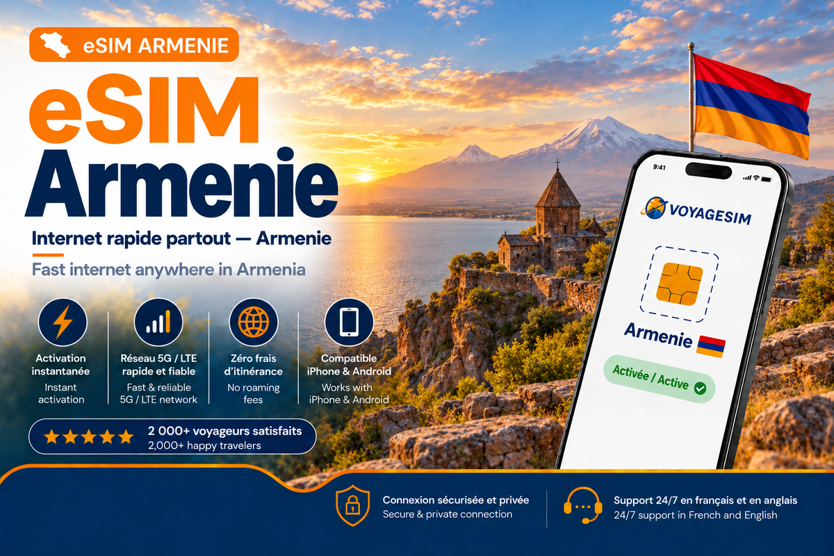 eSIM Armenie — forfait de données VoyageSIM