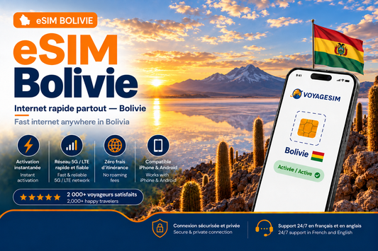 eSIM Bolivie — forfait de données VoyageSIM