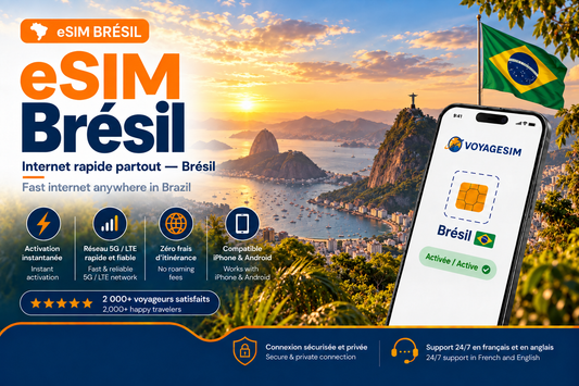 eSIM Brésil — forfait de données VoyageSIM