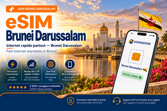 eSIM Brunei Darussalam — forfait de données VoyageSIM