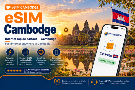 eSIM Cambodge — forfait de données VoyageSIM