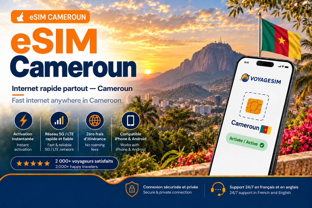 eSIM Cameroun — forfait de données VoyageSIM