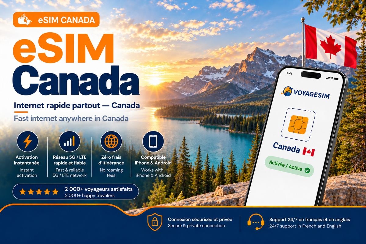 eSIM Canada — forfait de données VoyageSIM