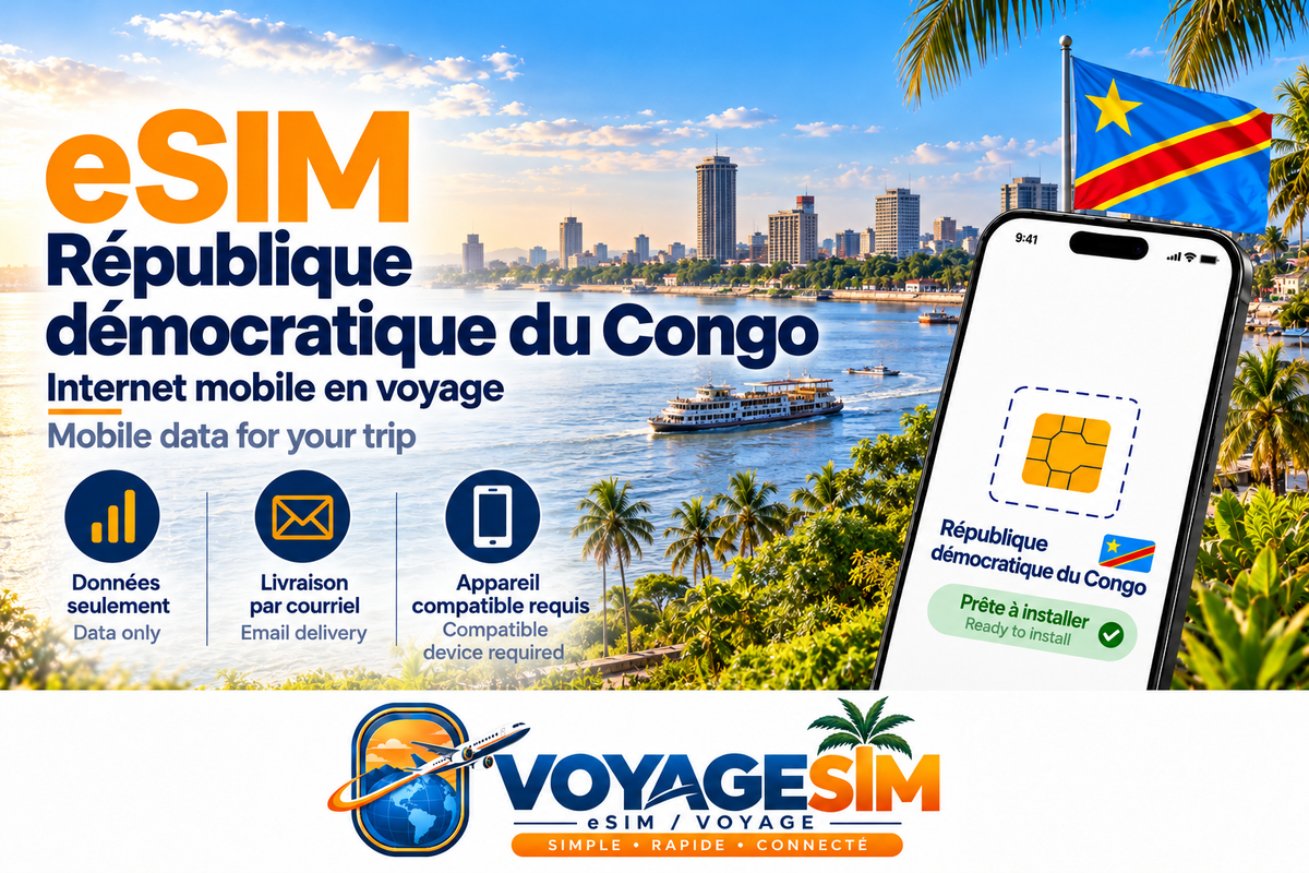 eSIM République démocratique du Congo — VoyageSIM / Democratic Republic of the Congo eSIM