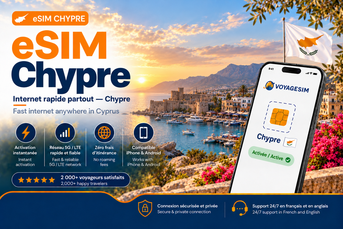 eSIM Chypre — forfait de données VoyageSIM