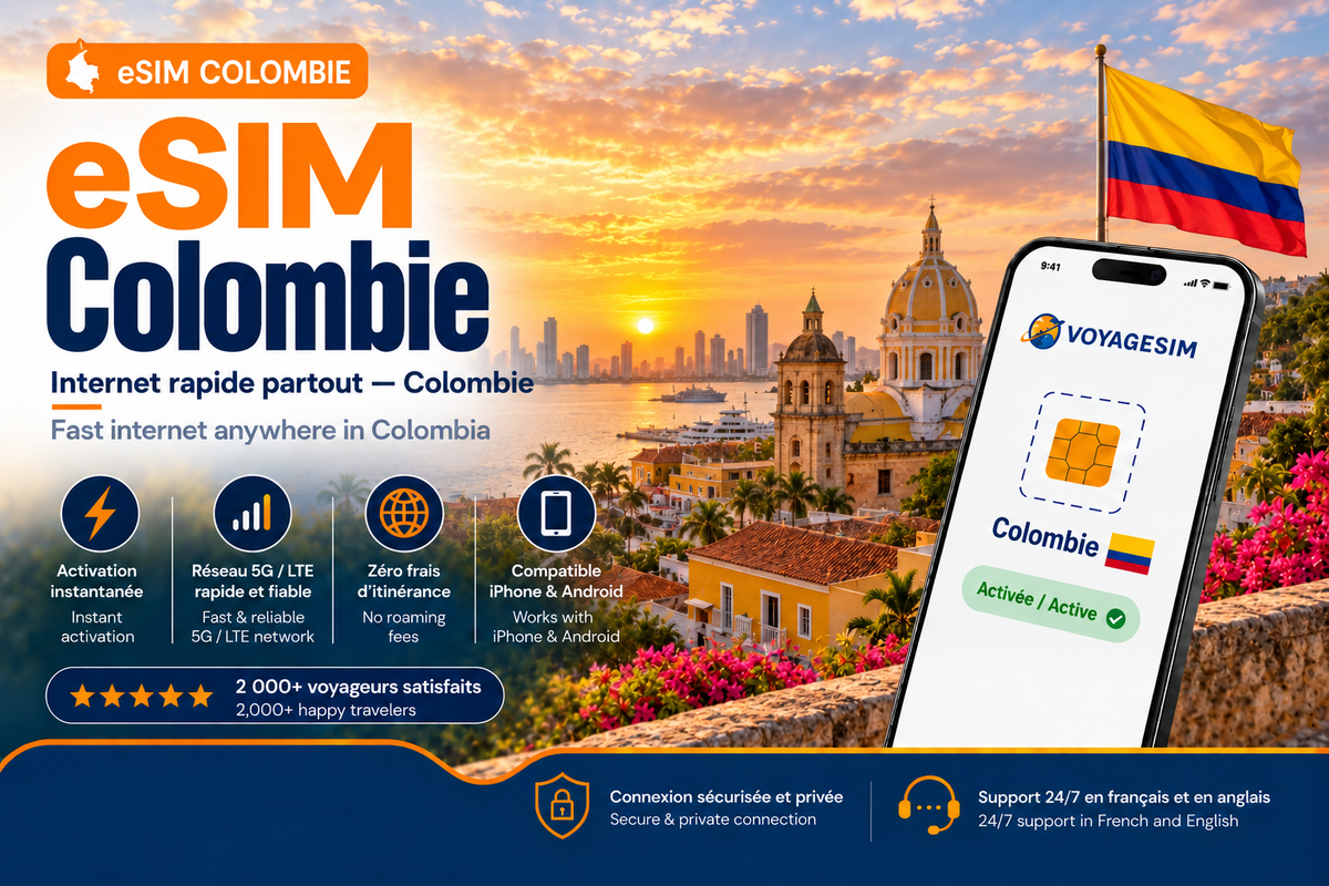 eSIM Colombie — forfait de données VoyageSIM