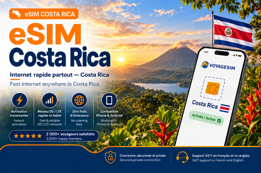 eSIM Costa Rica — forfait de données VoyageSIM