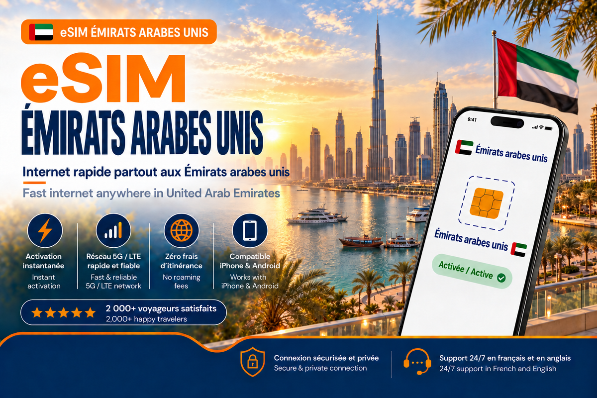 eSIM Émirats arabes unis – Internet mobile de voyage