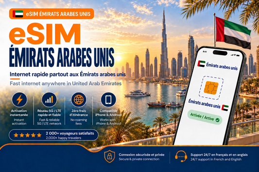 eSIM Émirats arabes unis – Internet mobile de voyage