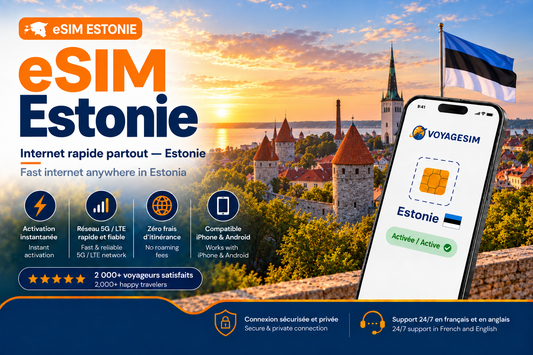 eSIM Estonie — forfait de données VoyageSIM