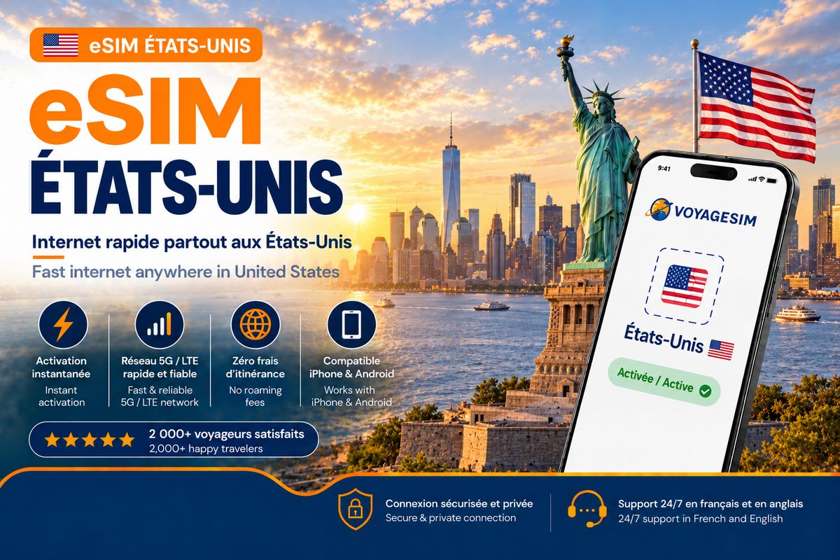 eSIM États-Unis – Internet mobile de voyage