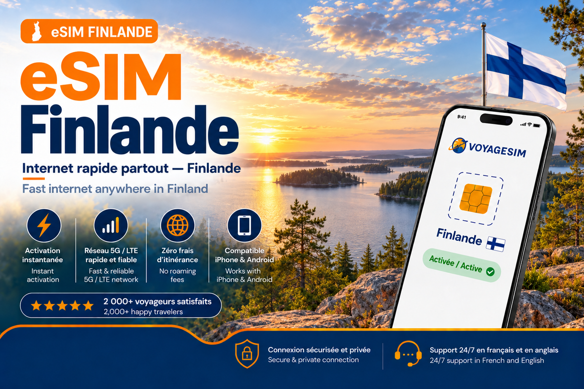 eSIM Finlande — forfait de données VoyageSIM