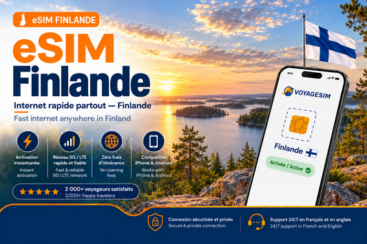 eSIM Finlande — forfait de données VoyageSIM