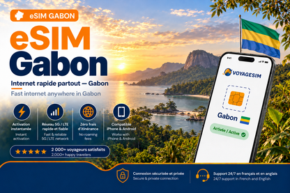 eSIM Gabon — forfait de données VoyageSIM