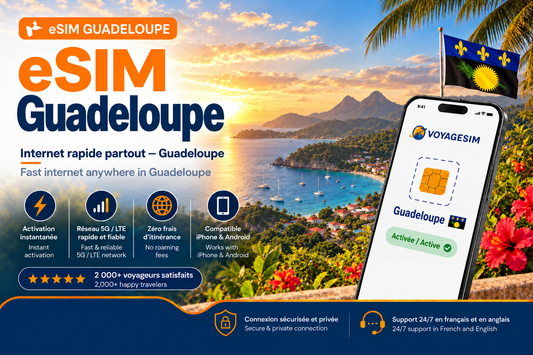 eSIM Guadeloupe — forfait de données VoyageSIM