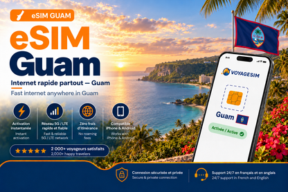 eSIM Guam — forfait de données VoyageSIM