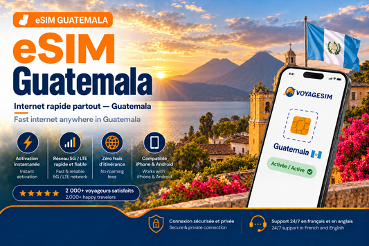 eSIM Guatemala — forfait de données VoyageSIM