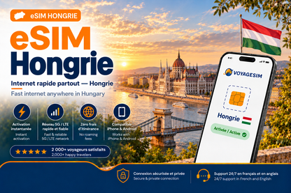 eSIM Hongrie — forfait de données VoyageSIM