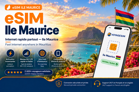 eSIM Ile Maurice — forfait de données VoyageSIM