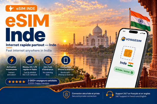 eSIM Inde — forfait de données VoyageSIM