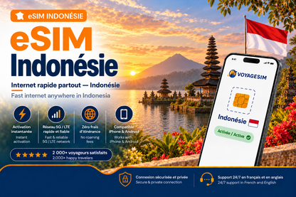 eSIM Indonésie — forfait de données VoyageSIM