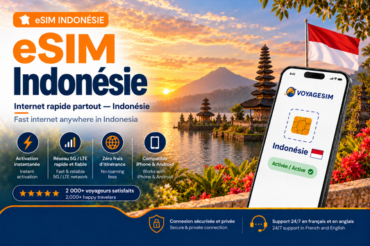 eSIM Indonésie — forfait de données VoyageSIM