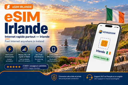 eSIM Irlande — forfait de données VoyageSIM