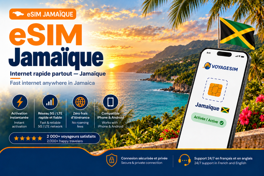 eSIM Jamaïque — forfait de données VoyageSIM