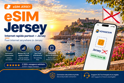 eSIM Jersey — forfait de données VoyageSIM