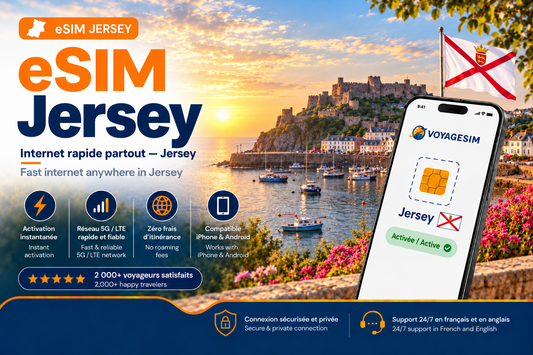 eSIM Jersey — forfait de données VoyageSIM