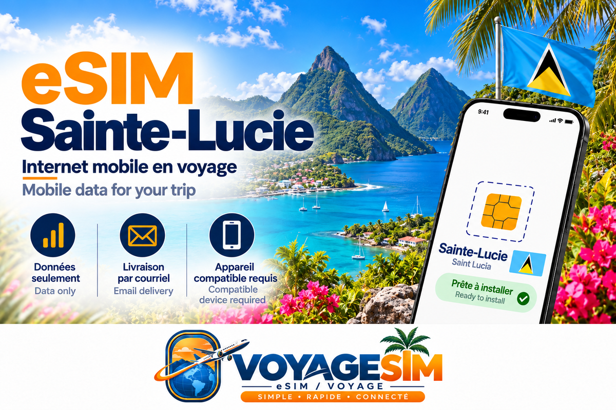 eSIM Sainte-Lucie — VoyageSIM / Saint Lucia eSIM