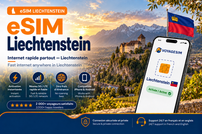 eSIM Liechtenstein — forfait de données VoyageSIM