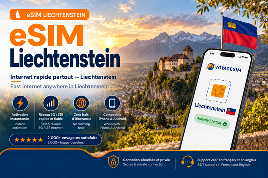 eSIM Liechtenstein — forfait de données VoyageSIM
