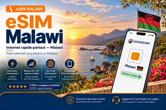 eSIM Malawi — forfait de données VoyageSIM