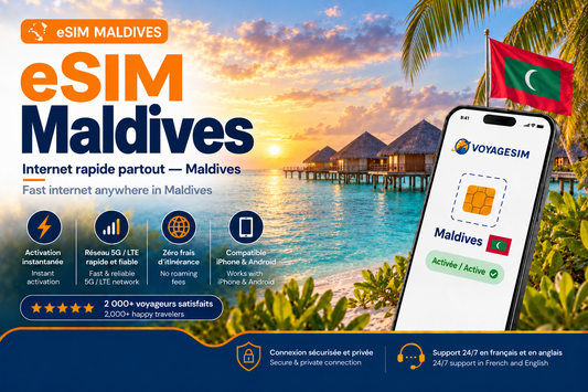 eSIM Maldives — forfait de données VoyageSIM