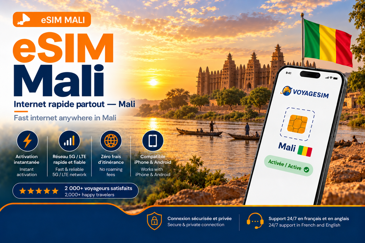 eSIM Mali — forfait de données VoyageSIM