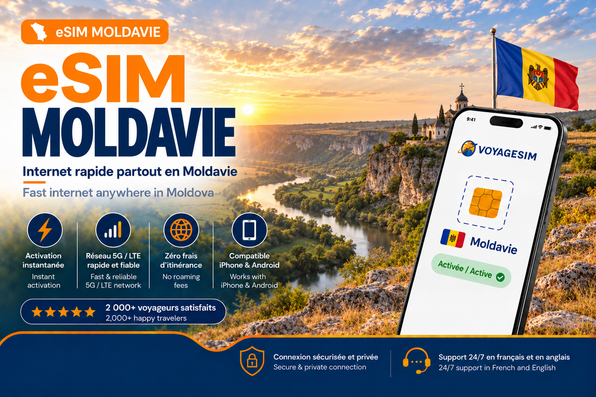 eSIM Moldavie – Internet mobile de voyage