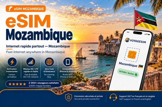 eSIM Mozambique — forfait de données VoyageSIM