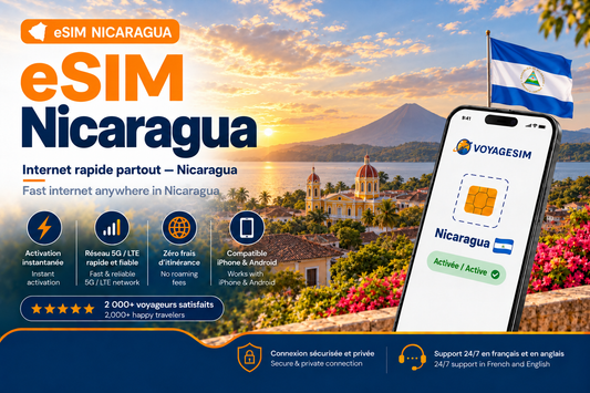 eSIM Nicaragua — forfait de données VoyageSIM