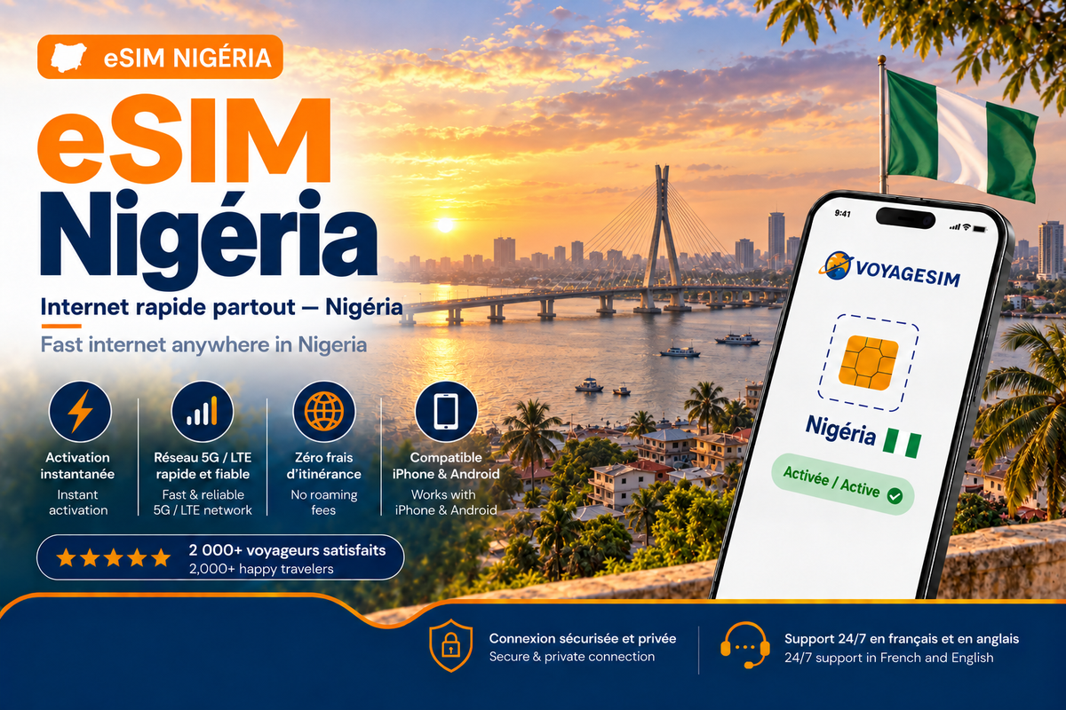 eSIM Nigéria — forfait de données VoyageSIM
