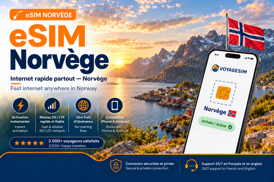 eSIM Norvège — forfait de données VoyageSIM