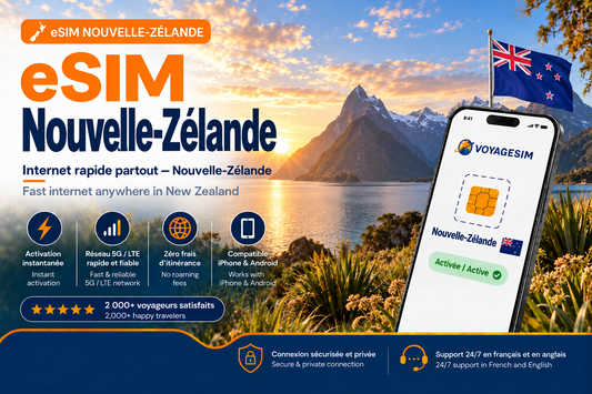 eSIM Nouvelle-Zélande — forfait de données VoyageSIM