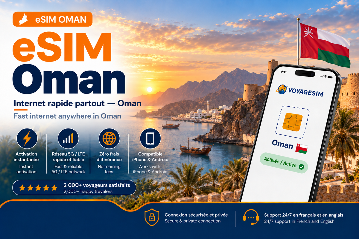 eSIM Oman — forfait de données VoyageSIM